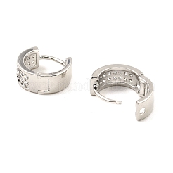 Brass with Cubic Zirconia Thick Hoop Earrings&nbsp;EJEW-D078-27P