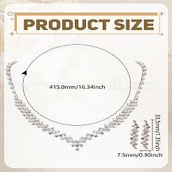 1 Set Iron Jewerly Sets. Rhinestone Necklace & Stud Earring Sets&nbsp;SJEW-LP0001-32S