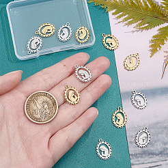 12Pcs 2 Colors Ion Plating(IP) 201 Stainless Steel Pendants&nbsp;STAS-UN0029-76