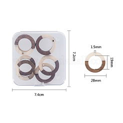 レジン＆ウッドパーツ  リング  ホワイト  28x3mm  穴：1.5mm  10個/箱&nbsp;RESI-OL0001-10C