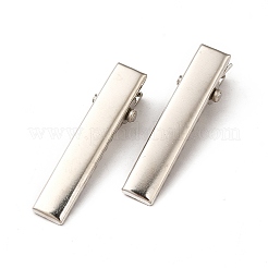 鉄のワニのヘアクリップパーツ  プラチナ  31x8x8mm&nbsp;PHAR-E017-01A-P