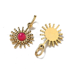 Ion Plating(IP) 304 Stainless Steel with Natural & Synthetic Gemstone Pendants&nbsp;STAS-G351-22G