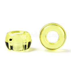 透明プラスチックビーズ  バレル  きいろ  9x6mm  穴：3.8mm  約1950個/500g&nbsp;KY-T025-01-E08
