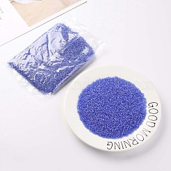 ラウンドガラスシードビーズ  透明色の虹  ラウンド  コーンフラワーブルー  8/0  3mm  穴：1mm  約10000個/ポンド&nbsp;SEED-A007-3mm-166