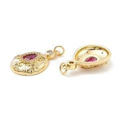 Rack Plating Brass Micro Pave Clear & Violet Cubic Zirconia Pendants&nbsp;KK-D073-21G