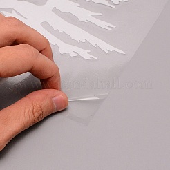 松の木の塩ビステッカー  ウィンドウデカール  車の家の壁の装飾のため  銀  24.3x14.2cm&nbsp;DIY-WH0273-37