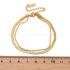 304 Stainless Steel Multi-strand Bracelet&nbsp;BJEW-I304-02G