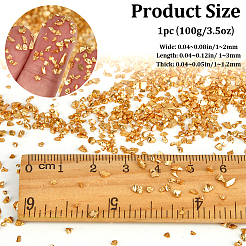 電気メッキガラスビーズ2袋  穴がない  チップ  ゴールド  1~3x1~2x1~1.2mm  約50 G /袋  約16666個/袋&nbsp;GLAA-GF0001-17C