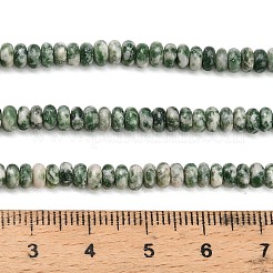 天然グリーンスポットジャスパービーズ連売り  ロンデル  4x1.5mm  穴：0.7mm  約155個/連  14.96''（38センチメートル）&nbsp;G-L635-A20-4x2mm