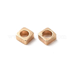 真鍮ビーズ  正方形  ゴールドカラー  2x2x1mm  穴：1.2mm&nbsp;KK-CBA75F9-03