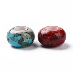 Spray Painted Opaque Acrylic European Beads&nbsp;ACRP-F002-02