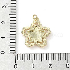 真鍮チャーム  カドミウムフリー＆鉛フリー  ABSの模造パールと  18KGP本金メッキ  スター  19x17.5x2.5mm  穴：1.6mm&nbsp;KK-Q813-07D-G