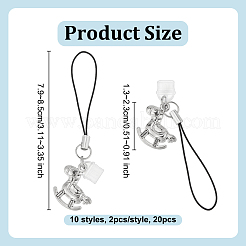 20Pcs 10 Style Alloy Mobile Straps&nbsp;HJEW-OC00118