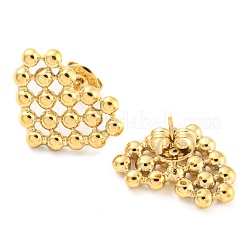 女性用304ステンレススチールスタッドピアス  ハート  14KGP本金メッキ  14.5x19mm&nbsp;EJEW-C067-18G