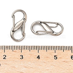 合金ダブル s スナップ フック スプリング キーホルダー クラスプ  ロッククライミングカラビナ 女性 男性 キャンプ 釣り  プラチナ  20x9.5x5mm  穴：5.5x7.5mm&nbsp;FIND-C084-01P