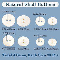 80Pcs 4 Styles Shell Buttons&nbsp;FIND-BBC0015-95A