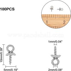 304ステンレススチールペグベイルペンダント  ハーフドリルビーズ用  ステンレス鋼色  10x5mm  穴：2mm  ピン：1mm  100個/箱&nbsp;STAS-UN0005-02P