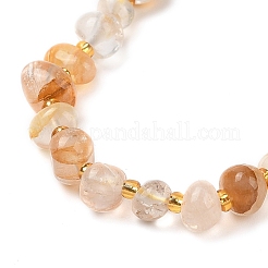 Natural Yellow Hematoid Quartz Chip Beads Bracelets & Necklaces Sets&nbsp;SJEW-P004-01P-05