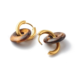 Handmade Natural & Synthetic Gemstone Dangle Hoop Earrings&nbsp;EJEW-JE04577