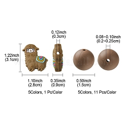 Silicone Focal Beads Alpaca/Round&nbsp;SIL-FS0001-13