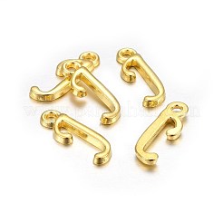 金メッキ合金文字ペンダント  ラックめっき  カドミウムフリー＆鉛フリー  文字.j  16x5x2mm  穴：1.5mm&nbsp;PALLOY-J718-01G-J