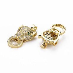 Brass Micro Pave Clear Cubic Zirconia Pendants&nbsp;ZIRC-N039-194-NF