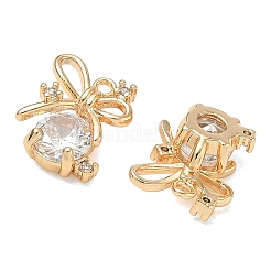 Brass Micro Pave Clear Cubic Zirconia Charms&nbsp;CU-CBAB0CF-16G