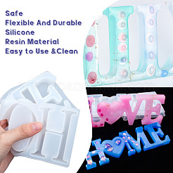 DIYデコレーションキット  シリコンモールドと計量カップ付き  バーチ木製クラフトスティック  ラテックス指サックとプラスチック製移送ピペット  ホワイト  90x235x22mm  1 PC&nbsp;DIY-SC0010-03