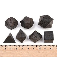 天然木の多面体サイコロセット  卓上ゲーム用サイコロ  ココナッツブラウン  16~29x16~29x16~29mm  約7個/セット&nbsp;WOOD-A027-01C