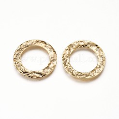 真鍮製リンクコネクター  長持ちメッキ  ニッケルフリー  リング  18KGP本金メッキ  21x0.4mm  穴：1.2mm&nbsp;KK-F778-21G-NF