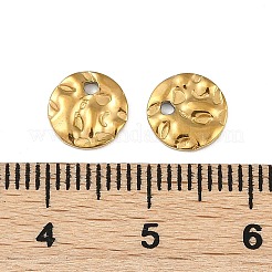 Ion Plating(IP) 304 Stainless Steel Textured Disc Charms&nbsp;STAS-Q336-11A-G