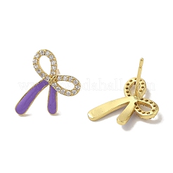 Bowknot Brass Stud Earrings&nbsp;EJEW-R162-09G