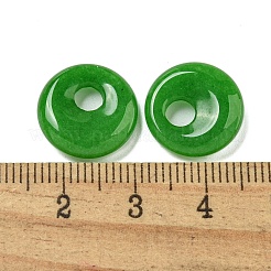 天然マレーシアジェイドドーナツ/円周率ディスクチャーム  14~14.5x4mm  穴：4mm&nbsp;X-G-G142-02J