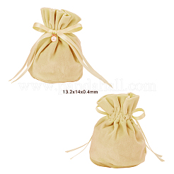 Velvet Jewelry Bags with Drawstring & Plastic Imitation Pearl&nbsp;LS-TP-CJC0001-03I