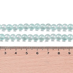 ガラスビーズ連売り  グリッターパウダー付き  ラウンド  ライトスカイブルー  6x5.5mm  穴：1mm  約142個/連  29.92''（76センチメートル）&nbsp;X-GLAA-K068-01A-03