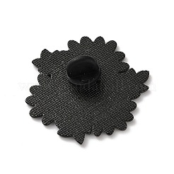 デイジーエナメルピン  バックパック用合金ラペルピンバック  ブラック  ホワイト  35.5x36mm&nbsp;JEWB-Z048-05EB-01