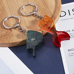 DIYキーホルダー作り  ペンダントシリコンモールド付き  アイアン製キーリング  使い捨てのプラスチック製移送ピペットおよびプラスチック製の丸型撹拌棒  ラテックス指サック  ホワイト&nbsp;DIY-OC0001-82