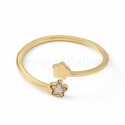 Ion Plating(IP) 304 Stainless Steel Cuff Ring for Women&nbsp;RJEW-C060-36G