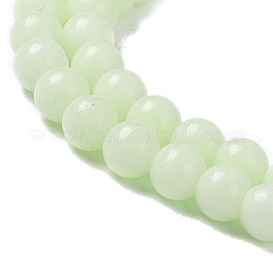 合成蓄光ストーンビーズ連売り  ラウンド  暗闇の中で輝く  6mm  穴：1mm  約66個/連  14.49インチ（36.8cm）&nbsp;G-L582-01A