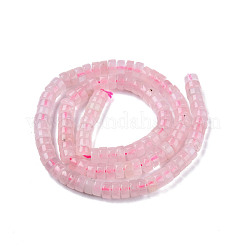 天然マダガスカル ローズクォーツビーズ連売り  ヒシビーズ  フラットラウンド/ディスク  6~6.5x3~3.5mm  穴：0.9mm  約115~118個/連  15.16インチ〜15.35インチ（38.5~39cm）&nbsp;G-N326-148A