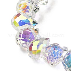 電気メッキガラスビーズ  ティアドロップチャーム  トップ掘削  多面カット  クリアAB  13x9.5mm  穴：1.2mm  約98個/連  29.53''（75センチメートル）&nbsp;EGLA-K062-01B-AB03