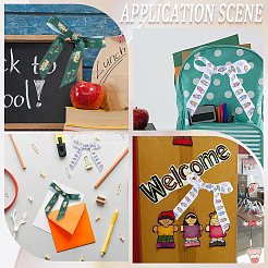 2ロール2スタイル、スクールシーズンテーマ、ポリエステル製、カラフルプリントグログランリボン  ギフト包装用  ミックスカラー  7/8インチ（22mm）  約5ヤード/ロール  1ロール/スタイル&nbsp;OCOR-GF0004-23C