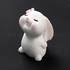 オペーク樹脂カボション  花とウサギ  濃いピンク  31x19x23mm&nbsp;RESI-K017-14