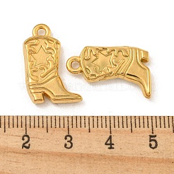 イオンプレーティング（IP）304ステンレスペンダント  星のチャーム付きブーツ  18KGP本金メッキ  20x13x3mm  穴：1.8mm&nbsp;STAS-N103-148G