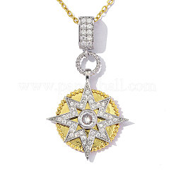 Brass Micro Pave Clear Cubic Zirconia Pendants&nbsp;CU-OY001-57G