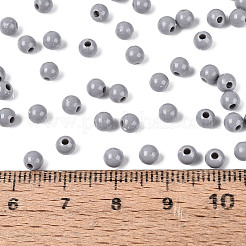 不透明なアクリルビーズ  ラウンド  濃いグレー  4mm  穴：1.2~1.4mm  約16665個/500g&nbsp;SACR-A006-06E