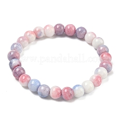 Opaque Crackle Glass Round Beaded Stretch Bracelets for Women&nbsp;BJEW-PH01819-13