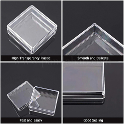 プラスチックビーズ収納ケース  正方形  透明  5x5x2cm  内径：4.5x4.5のCM  15個/箱&nbsp;CON-BC0005-56B