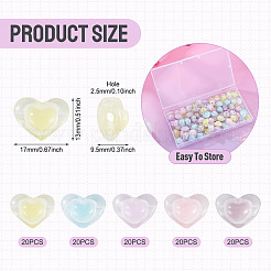 100Pcs 5 Colors Transparent Acrylic Beads&nbsp;TACR-TA0001-73