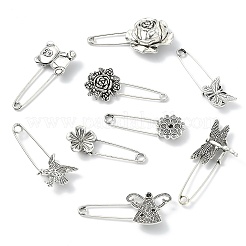 26Pcs 13 Styles Antique Silver Alloy Brooch&nbsp;JEWB-CJ0001-89